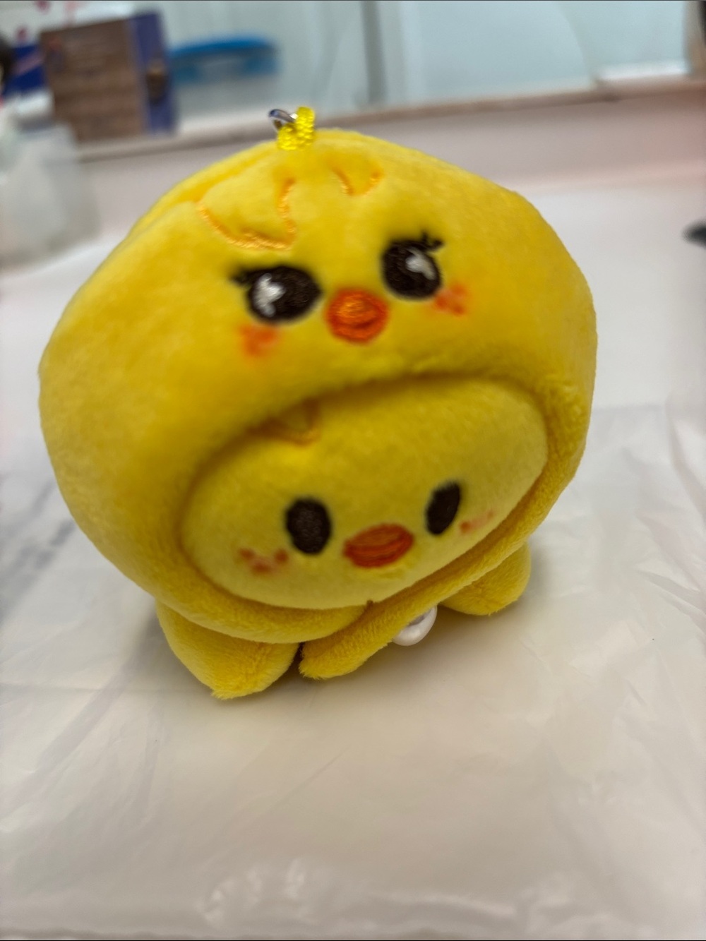 Yellow Plush Chick SKZOO BbokAri keyring